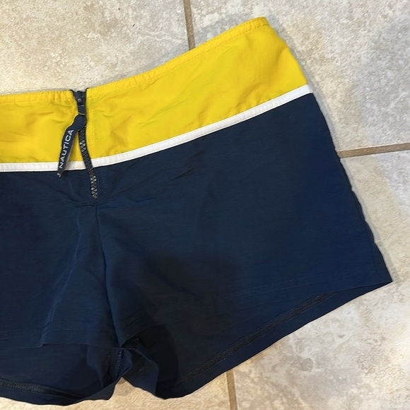 Y2K Nautical Colorblock Low Rise Board-shorts Micro Shorts S Cover Up Zipper - Picture 4 of 6